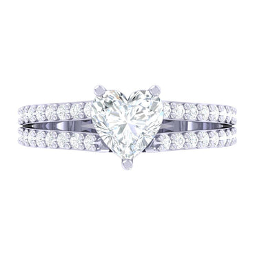 Silver Heart Solitaire Ring