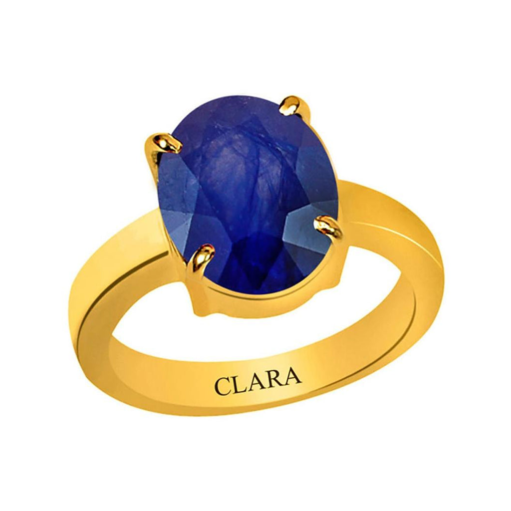 Certified Blue Sapphire Neelam Prongs Panchdhatu Ring 7.5cts or 8.25ratti