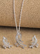 CLARA 925 Sterling Silver Iris Pendant Earring Chain Jewellery Set 