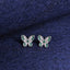 Silver Verde Butterfly Stud Earrings