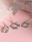 CLARA 925 Sterling Silver Alma Pendant Earring Chain Jewellery Set Rhodium Plated, Swiss Zirconia Gift for Women & Girls