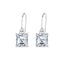 Silver Asscher Solitaire Dangle Drop Earrings