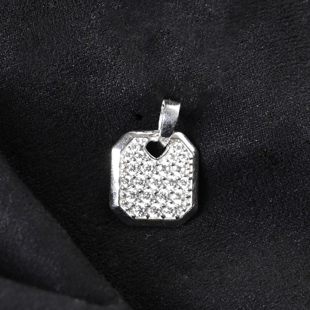 Silver Hexa Men Pendant Necklace with Chain or without Chain