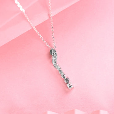 Silver Wave Pendant Chain  
