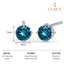 CLARA 925 Sterling Silver Sky Blue Studs Earrings Gift for Kids Girls 
