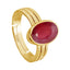 CLARA Certified Original Ruby Manik Gemstone 3.25 to 10.25 ratti or 3 to 9.3 carat Panchdhatu adjustable Ring for Men & Women