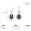 Silver Jino Green Solitaire Dangle Drop Earrings