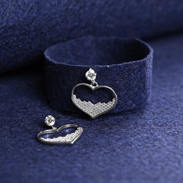 Silver Cuore Heart Earrings 