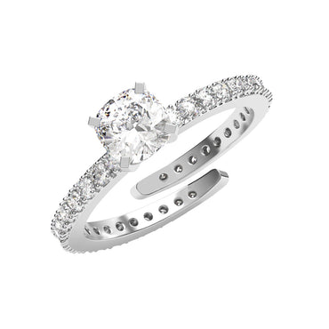 Silver Alma Princess Cut Solitaire Ring