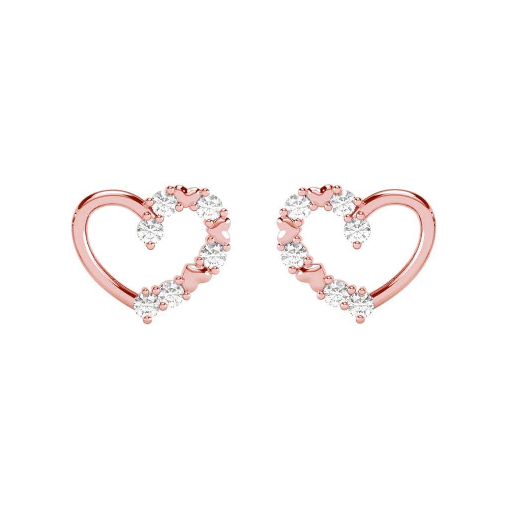 Silver Valentine Heart Stud Earrings 