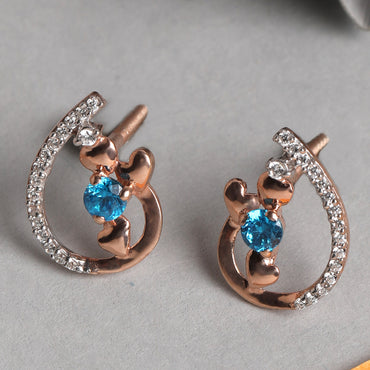 CLARA 925 Sterling Silver Heart Earrings with Screw Back 