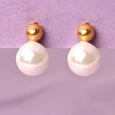 CLARA 925 Sterling Silver Pearl Ball Studs Earrings  