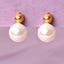 CLARA 925 Sterling Silver Pearl Ball Studs Earrings Gold Plated Gift for Women & Girls
