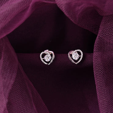 Silver Zola Heart Stud Earrings