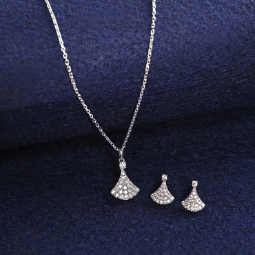 Silver Ginkgo Leaf Jewellery Set  