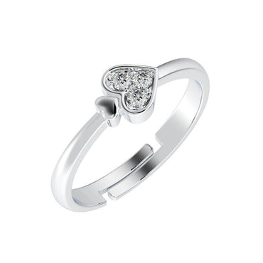 CLARA Pure 925 Sterling Silver Spade Adjustable Ring Gift for Women and Girls