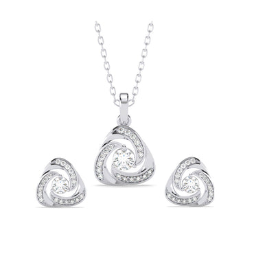 Silver Bianca Solitaire Jewellery Set