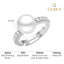 Silver Amore Real Pearl Size Adjustable Ring