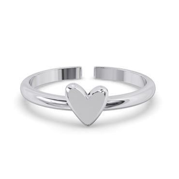 CLARA Pure 925 Sterling Silver  Minimal Heart Finger Ring