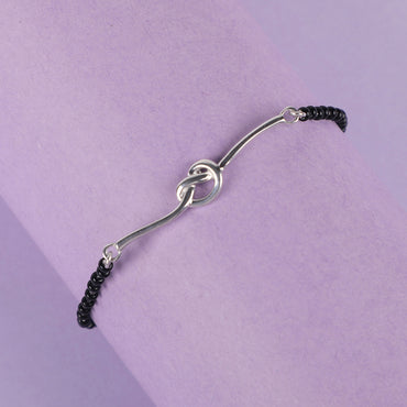 CLARA 925 Sterling Silver Knot Hand Mangalsutra Bracelet