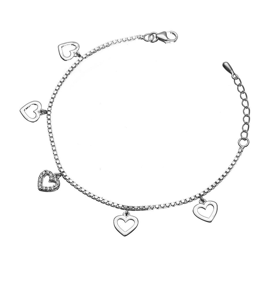 CLARA Made with Swiss Zirconia 925 Sterling Silver Charms Solitaire Bracelet Gift for Women and Girls