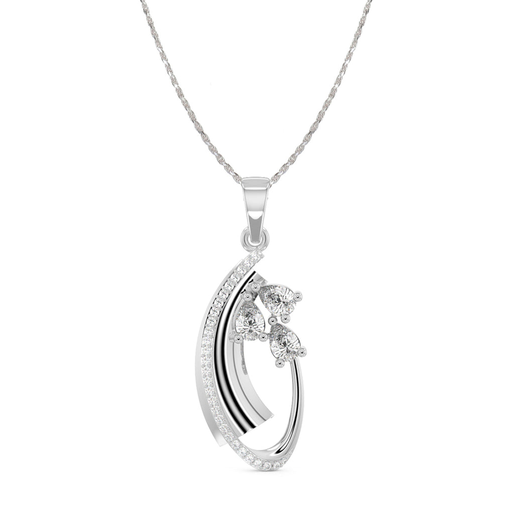 CLARA 925 Sterling Silver Orla Pendant Chain Necklace 