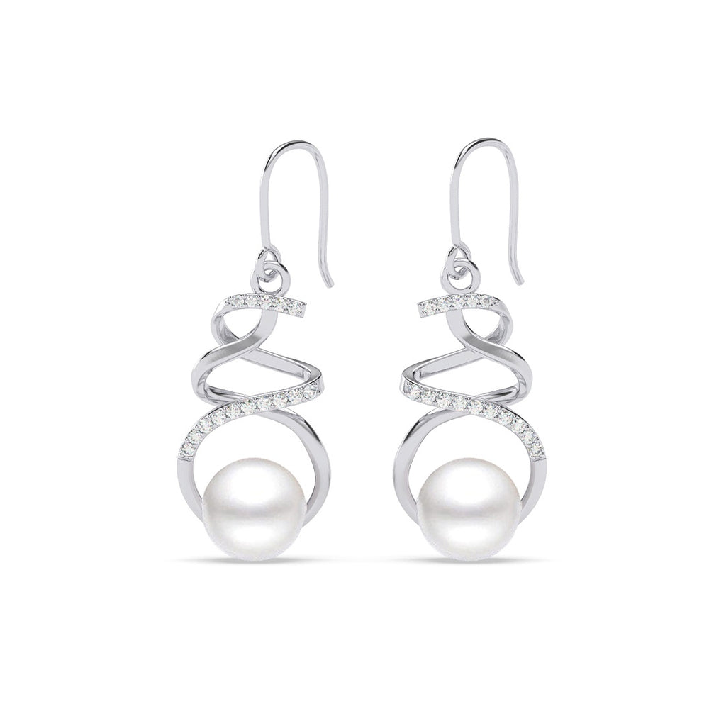 Silver Morsal Real Pearl Drop Earrings