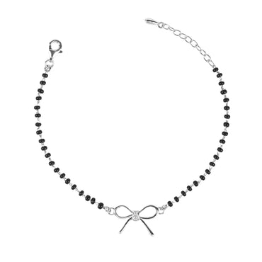 CLARA 925 Sterling Silver Bow Hand Mangalsutra Bracelet