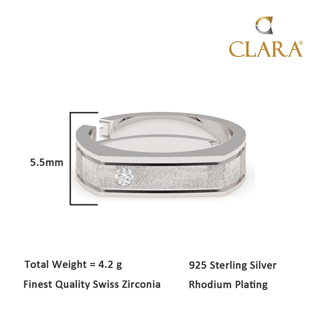 CLARA Real 925 Sterling Silver Dario Band Ring 
