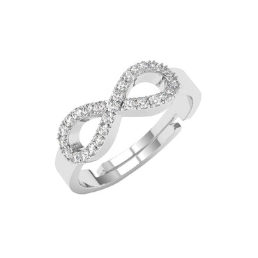 Silver Zoe Studded Infinity Valentine Ring