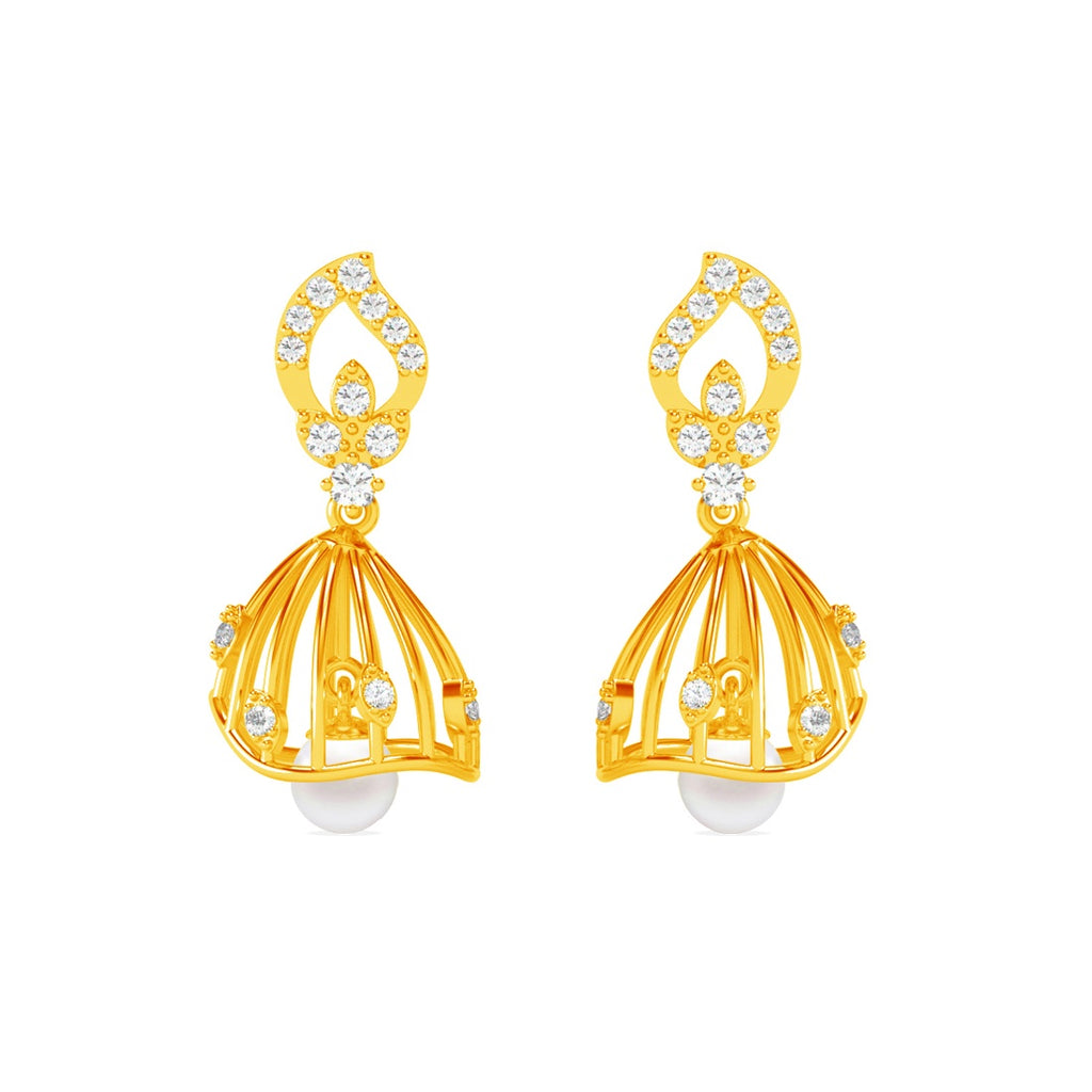 Silver Avni Pearl Jhumki Earrings