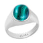 Certified Malachite (Dana Firang) Bold Silver Ring 7.5cts or 8.25ratti