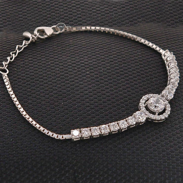 CLARA Made with Swiss Zirconia 925 Sterling Silver Lucia Solitaire Bracelet Gift for Women and Girls