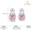 Silver Nera Pink Cushion Solitaire Dangle Drop Earrings