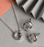 CLARA 925 Sterling Silver Jules Pendant Earring Chain Jewellery Set Rhodium Plated, Swiss Zirconia Gift for Women & Girls