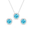 Silver Orsa Blue Solitaire Jewellery Set