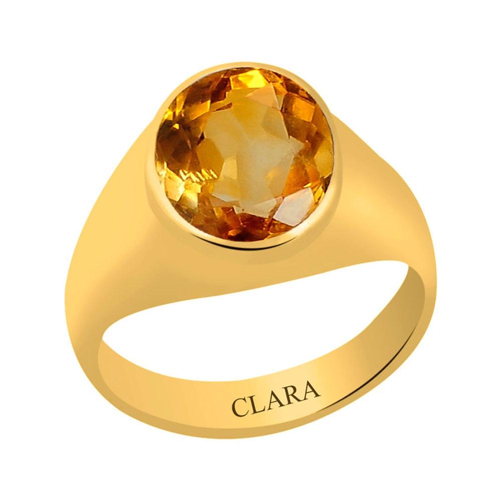 Certified Citrine Sunehla Bold Panchdhatu Ring 8.3cts or 9.25ratti