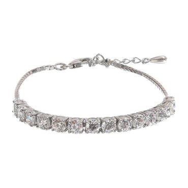 CLARA Made with Swiss Zirconia 925 Sterling Silver Siena Solitaire Bracelet Gift for Women and Girls