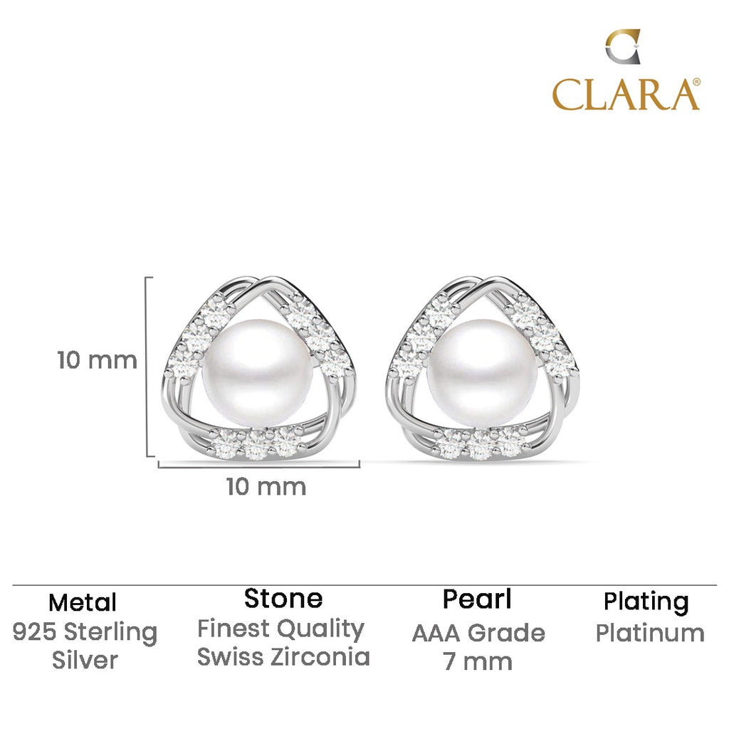 Silver Zuha Freshwater Pearl Stud Earrings