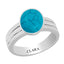 Certified Turquoise Firoza Line Stunning Silver Ring 5.5cts or 6.25ratti