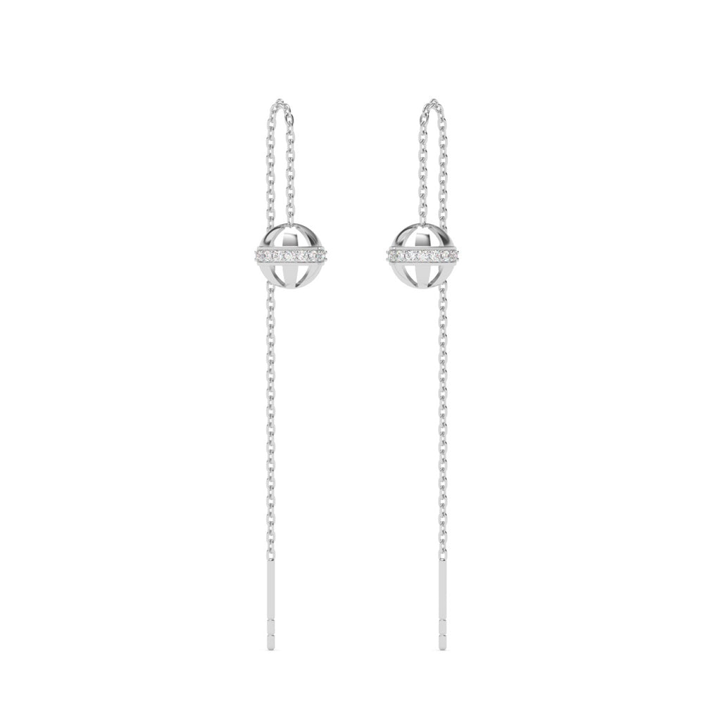 Silver Ball Sui Dhaga Threader Earrings