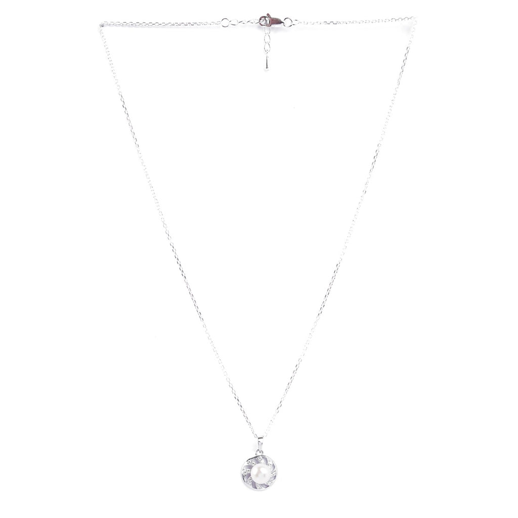 Silver Damsa Real Pearl Pendant Chain