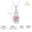 Silver Nera Pink Cushion Solitaire Pendant Chain