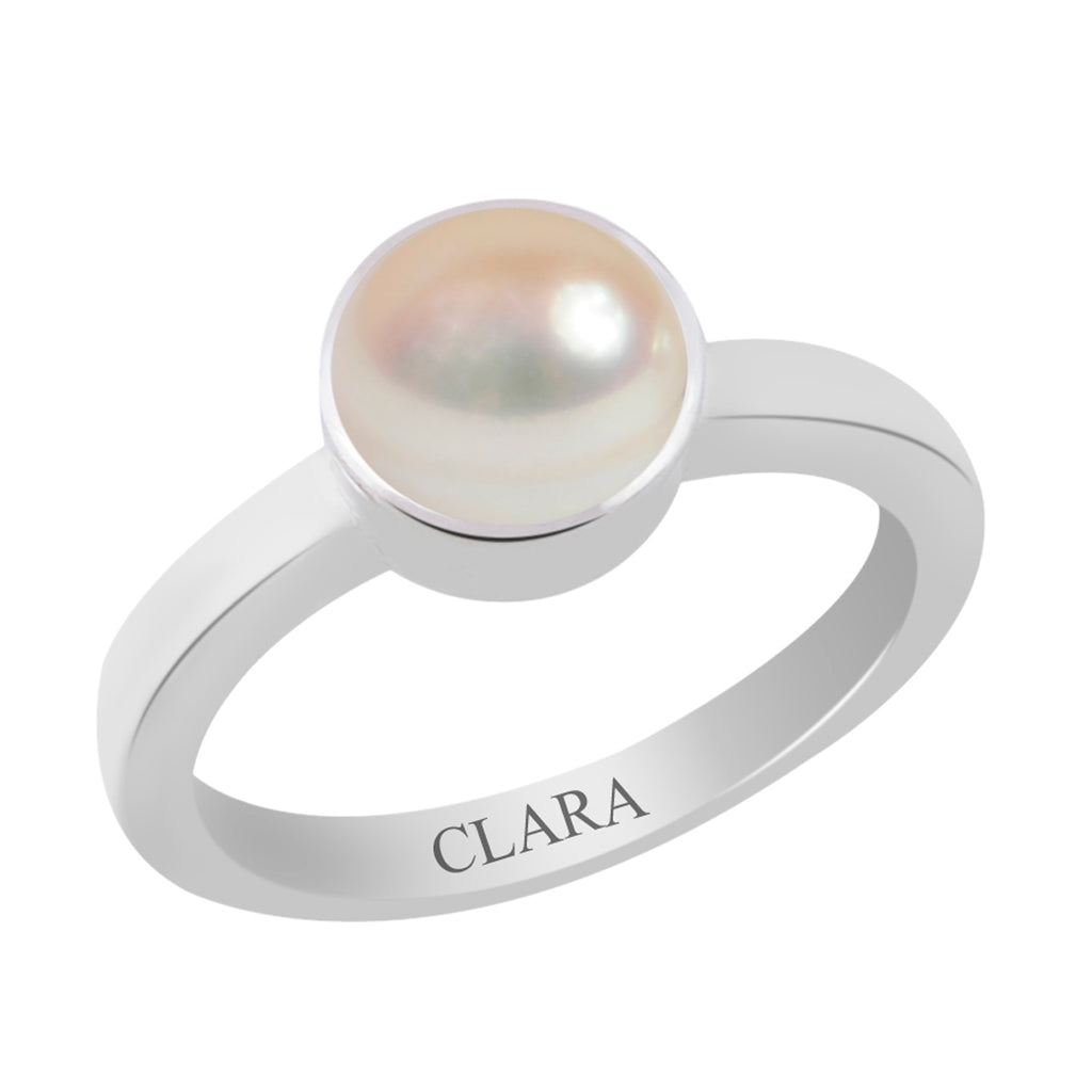 Certified Pearl Moti Elegant Silver Ring 7.5cts or 8.25ratti
