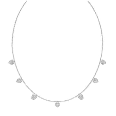 CLARA 925 Sterling Silver Heart Charm Minimal Necklace Chain 