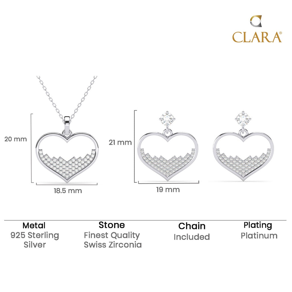 Silver Cuore Heart Jewellery Set