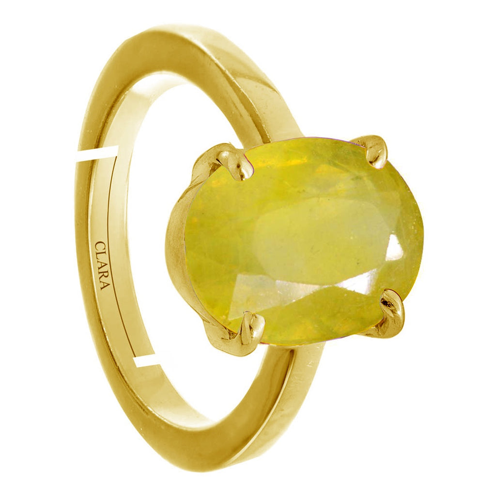 Buy Natural Certified Yellow Sapphire Pukhraj Gemstone Rings – CLARA
