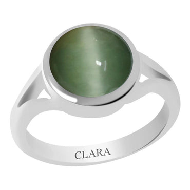 Certified Cat's Eye Lehsuniya Zoya Silver Ring 9.3cts or 10.25ratti