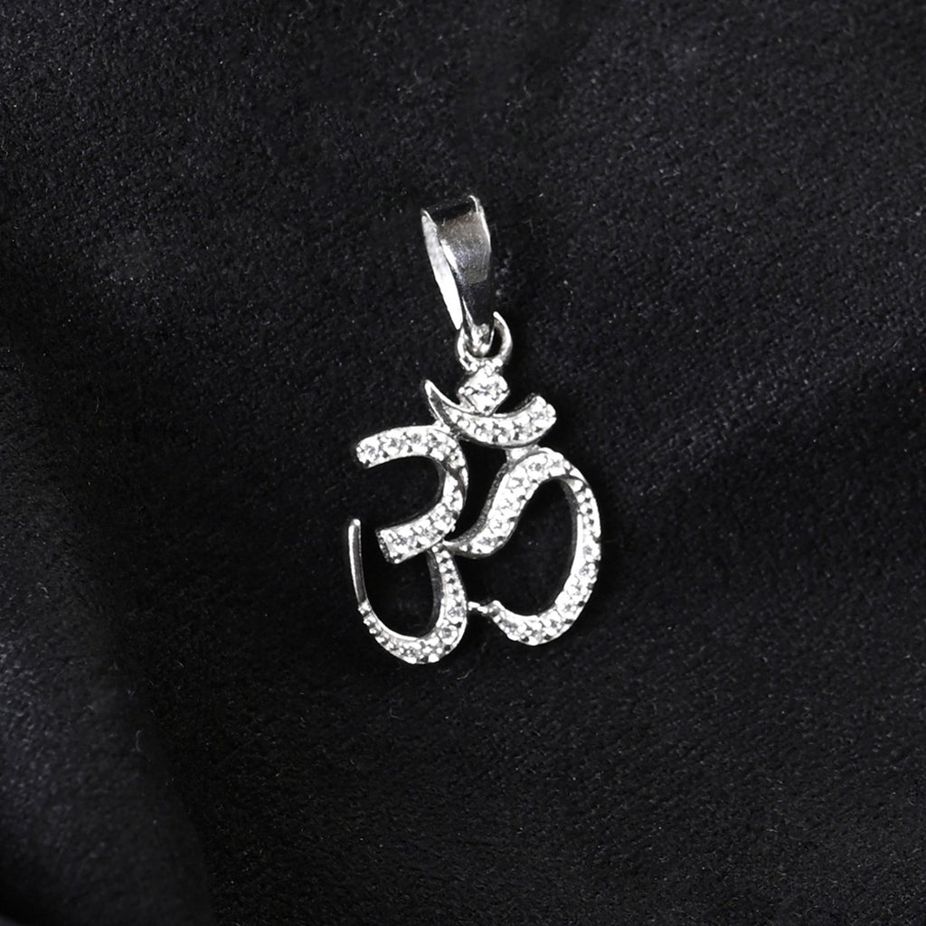 Silver Shine Om Men Pendant Necklace with Chain or without Chain