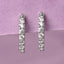 CLARA 925 Sterling Silver Classic Hoop and Huggies Bali Earrings Rhodium Plated, Swiss Zirconia Gift for Women Girls